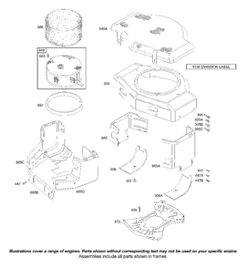 Blower Housing Diagram and Parts List for 422707-1520-XX  Briggs and Stratton Engine